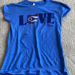 Blue Ohio love shirt